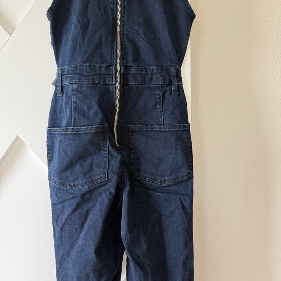 WEWOREWHAT CUTOUT SLIT STRETCH DENIM JUMPSUIT - Picture 12 of 12